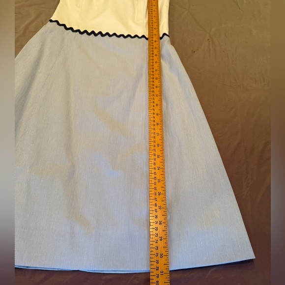 Molly B Color Block Blue/White Strapless Dress with Ribbon edge Size 2 - Picture 7 of 9